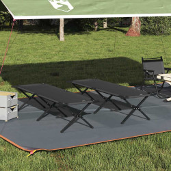 Cama de camping dobrável manual 2 unid. preto 193 x 69 x 45 cm