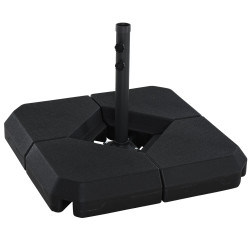Base para chapéu de sol ø48 mm com 4 pesos enchentes de 60l água ou areia suporte cruzado para chapéu de sol com tubo de aço 80x80x56 cm preto