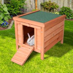 PawHut Gaiola para coelho Cobaia de madeira ao ar livre Casa para Pequeno Animal 51x42x43cm - Imagen 1