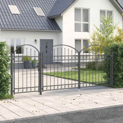 Portão de cerca de jardim com topo arqueado assen 400 x 100 cm