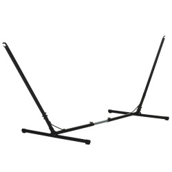 Suporte para rede de jardim ajustável no comprimento 313-388x109x116 cm estrutura metálica para interior e exterior máx. 120 kg