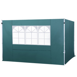 2 Paredes laterais para tenda 3x3 m parede lateral de substituição de tecido oxford com janela 300x200 cm verde