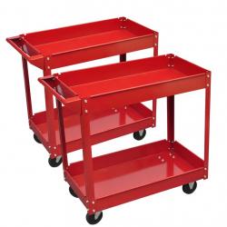 2 x carrinhos de oficina para ferramentas vermelho - Imagen 1