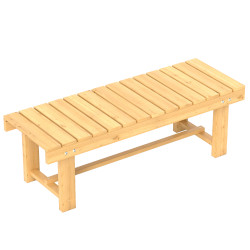 Banco de jardim de 2 lugares banco de madeira carga 250 kg banco para pátio exterior 110x38x35 cm madeira