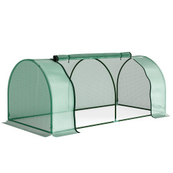 Estufa de jardim 200x100x80 cm para cultivo de plantas sementes estufa com estrutura de aço e cobertura de plástico verde