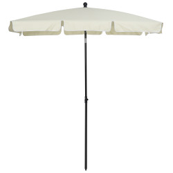 Chapéu de sol retangular de jardim 198x130x240cm chapéu de sol de alumínio com função de inclinação para terraço pátio exterior creme